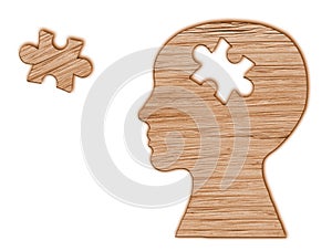 Human head silhouette with a puzzle cut out