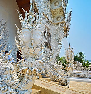 Human headed Naga at White Temple, Chiang Rai, Thailand