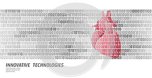 Human heart anatomical medicine shape. Doctor online binary code information data flow innovative technology vector