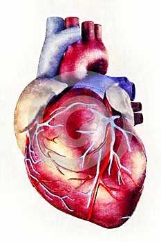 Human heart anatomy illustration