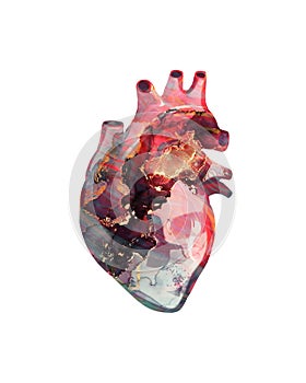 Human heart colorful digital illustration