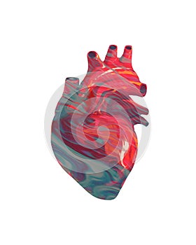 Human heart colorful digital illustration