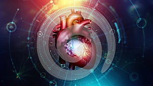 Human heart. Digital technologies in medicine and scientific research of body