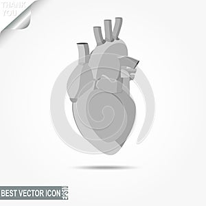 Human heart icon - vector illustration