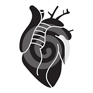 Human heart internal organs flat icon for apps or website