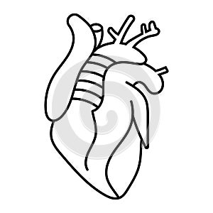 Human heart internal organs line art icon for apps or website