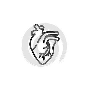 Human heart line icon
