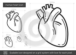 Human heart line icon.