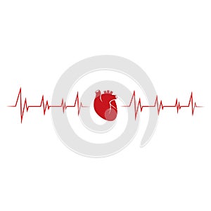 Human heart logo medical cardiology vector icon illustration