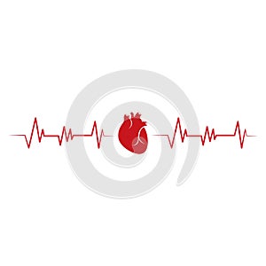 Human heart logo medical cardiology vector icon illustration