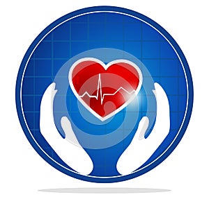 Human heart protection symbol