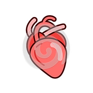 Human heart vector icon design template elements, heart organ image