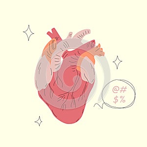 Human Heart Vector Illustration