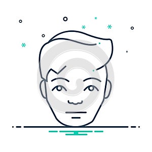 Black mix icon for Human, face and museum