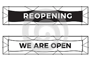 Human icon holding the sign of Reopening. Reopen concept after the coronavirus pandemic. vector illustration