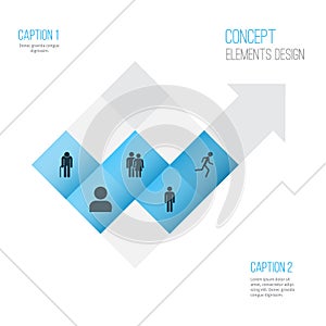 Human Icons Set. Collection Of Running, Beloveds, User And Other Elements. Also Includes Symbols Such As Avatar, Jogging