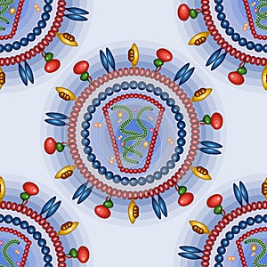 Human Immunodeficiency Virus. Seamless pattern.