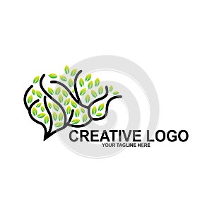 human intelligence brain logo vector design