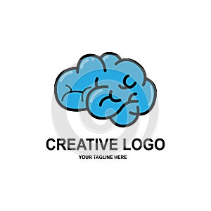 human intelligence brain logo vector design