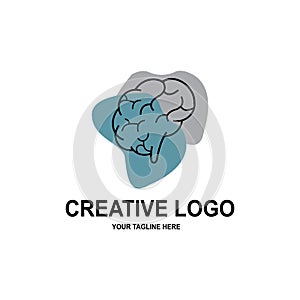 human intelligence brain logo vector design