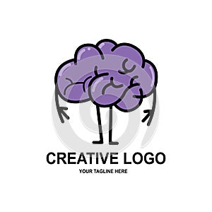 human intelligence brain logo vector design