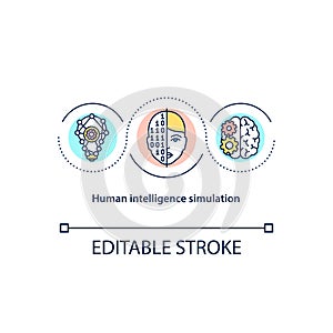 Human intelligence simulation concept icon