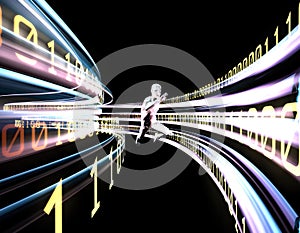 Human intelligent technology and internet data transmission, intelligent network link, broadband speed