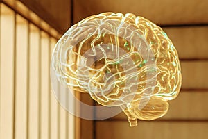 Human interact with AI artificial intelligence brain processor in concept of AI artificial intelligence