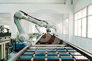 Human interact with AI artificial intelligence brain processor in concept of AI artificial intelligence