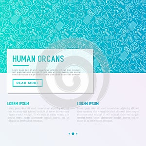 Human internal organs concept with thin line icons