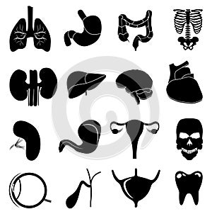 Human internal organs icons set