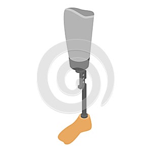 Human leg prosthesis icon, isometric style