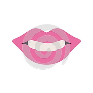 Human lips icon, flat design style illustration - Vector photo