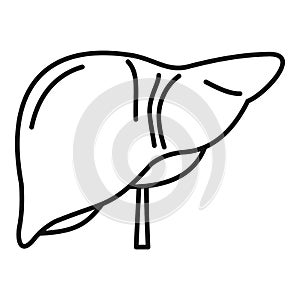 Human liver icon, outline style