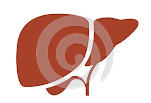 Human liver silhouette icon