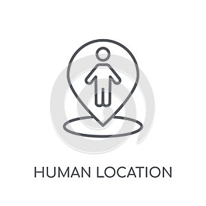 Human Location linear icon. Modern outline Human Location logo c
