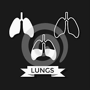 Human Lung Icons Set