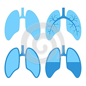 Human Lung Icons Set photo