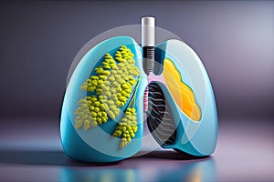 Human Lung Illustration Generative AI
