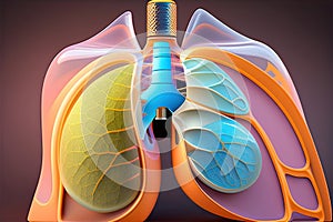 Human Lung Illustration Generative AI