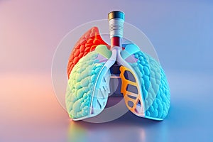 Human Lung Illustration Generative AI