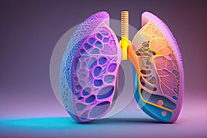 Human Lung Illustration Generative AI