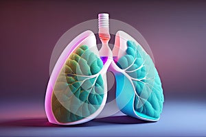 Human Lung Illustration Generative AI