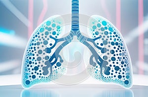 human lungs over plain background