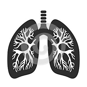 Human lungs vector icon