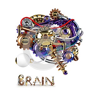 Human Machine Brain idea Model 3d render