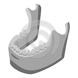 Human mandible icon, isometric style