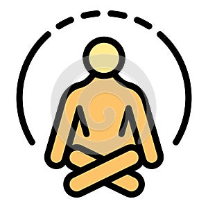 Human meditation icon vector flat