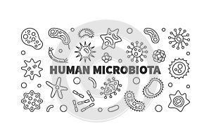 Human microbiota vector outline horizontal illustration photo