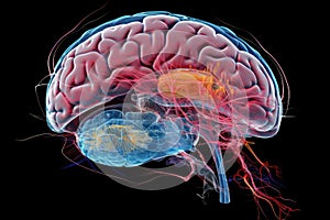 Human Mind Brain neurons Neuroplasticity via axons & dendrites. Synapses neurotransmitter. Neural Brain Axon, ion channels, Myelin